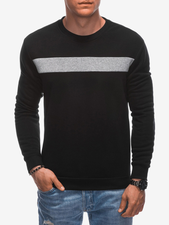 Edoti Felpa con cappuccio da uomo 1598B - nero