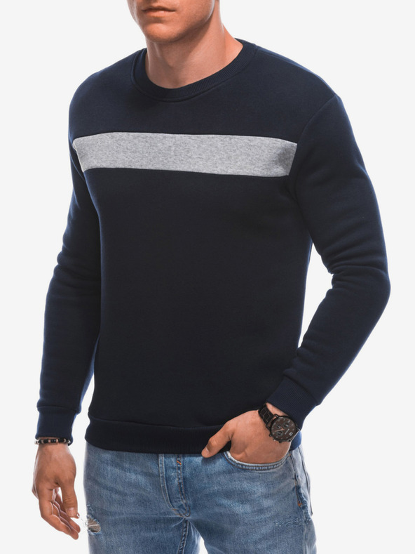 Edoti Felpa con cappuccio da uomo 1598B - Blu scuro