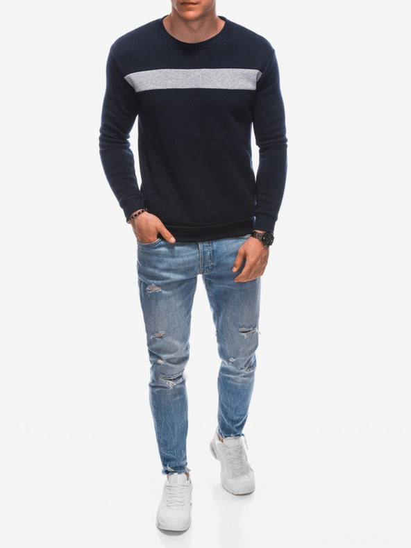 Edoti Felpa con cappuccio da uomo 1598B - Blu scuro