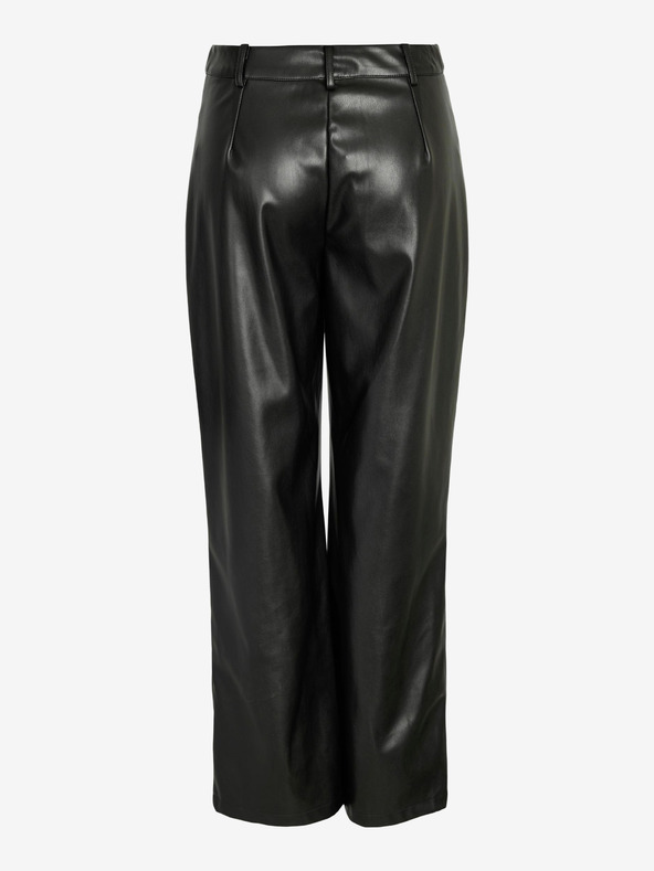 Noisy May Pantaloni neri da donna in pelle Noisy May Andy