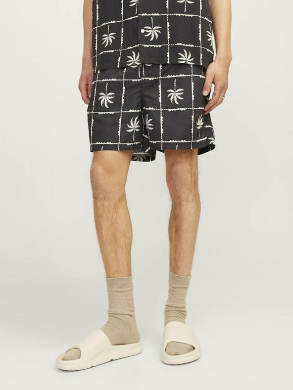 Jack & Jones Costume da bagno nero a fantasia da uomo Jack & Jones Fiji