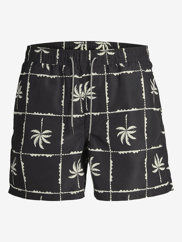 Jack & Jones Costume da bagno nero a fantasia da uomo Jack & Jones Fiji