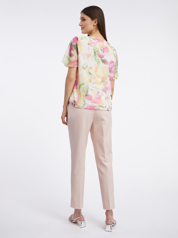 Orsay Camicetta floreale rosa e bianca da donna ORSAY