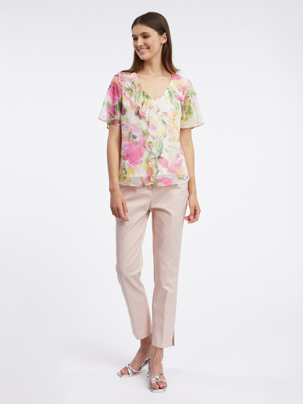 Orsay Camicetta floreale rosa e bianca da donna ORSAY