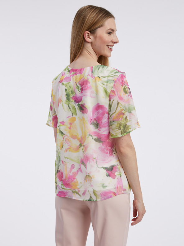 Orsay Camicetta floreale rosa e bianca da donna ORSAY