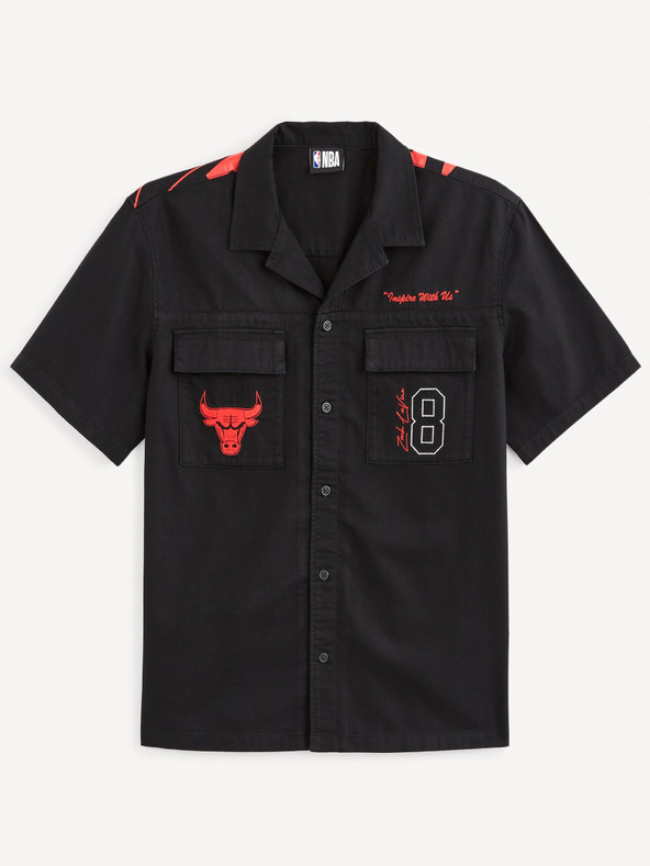 Celio Camicia Celio NBA Chicago Bulls nera da uomo