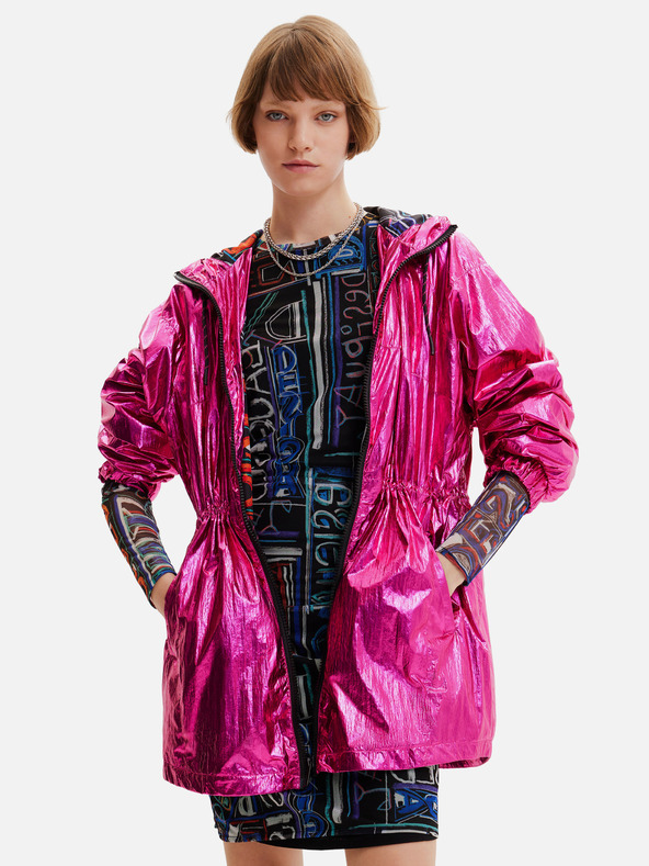 Desigual Parka metallizzato da donna Desigual Ontario rosa scuro