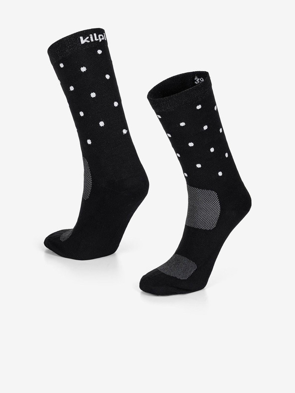 Kilpi Calzini neri unisex a pois Kilpi DOTS