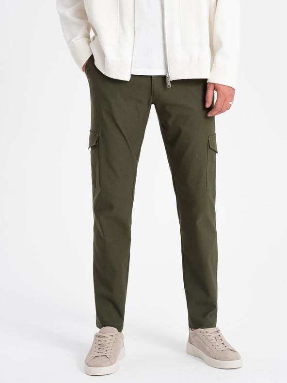 Ombre Clothing Pantaloni cargo da uomo verde scuro Ombre Clothing