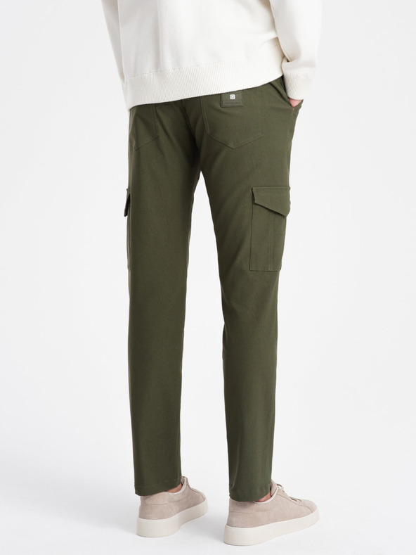 Ombre Clothing Pantaloni cargo da uomo verde scuro Ombre Clothing