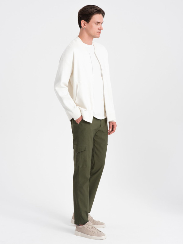 Ombre Clothing Pantaloni cargo da uomo verde scuro Ombre Clothing