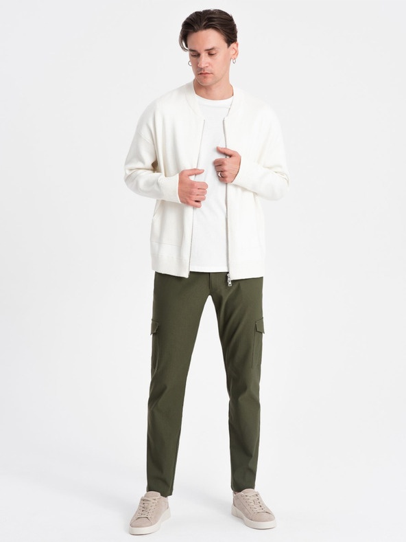Ombre Clothing Pantaloni cargo da uomo verde scuro Ombre Clothing