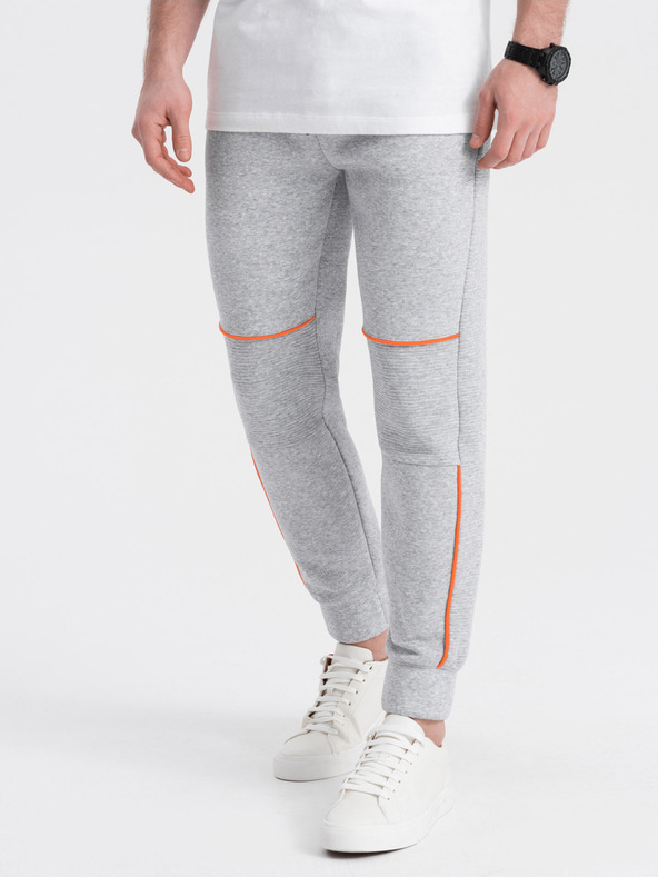 Ombre Clothing Pantaloni felpati Ombre Clothing grigio chiaro da uomo
