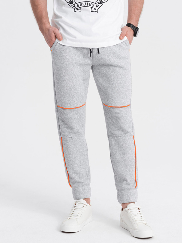 Ombre Clothing Pantaloni felpati Ombre Clothing grigio chiaro da uomo