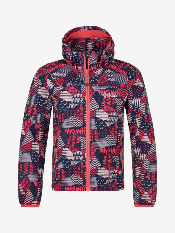 Kilpi Giacca softshell fantasia blu e rosa da bambina Kilpi RAVIA