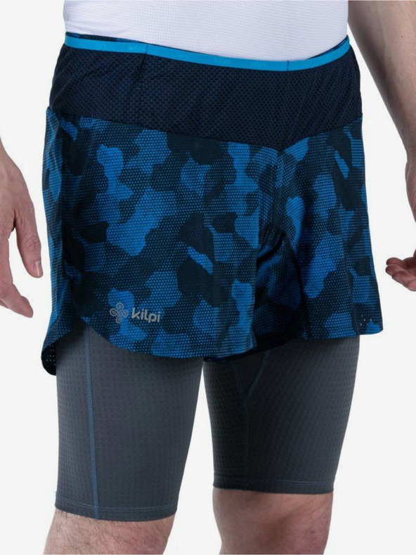 Kilpi Pantaloncini da corsa 2in1 a fantasia da uomo blu scuro Kilpi BERGEN