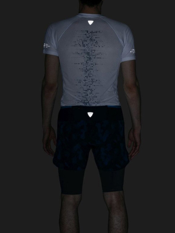 Kilpi Pantaloncini da corsa 2in1 a fantasia da uomo blu scuro Kilpi BERGEN