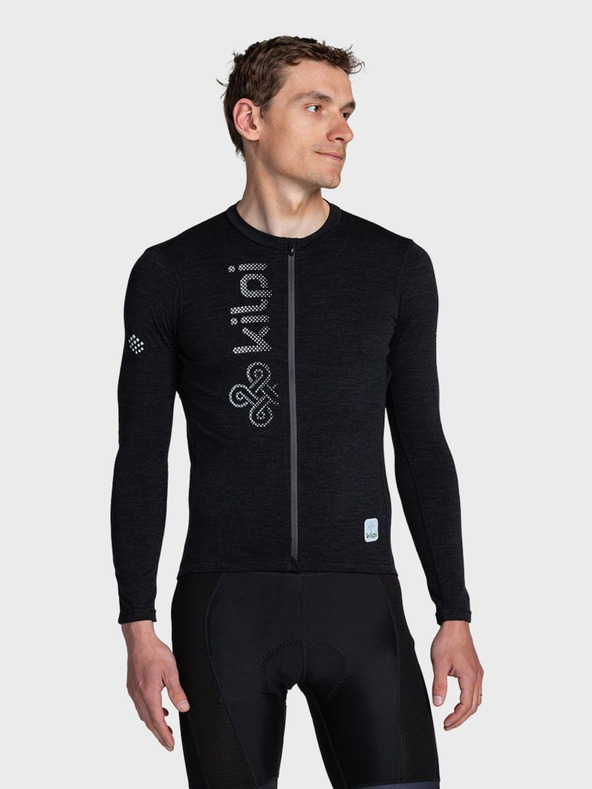 Kilpi Maglietta sportiva nera da uomo con cerniera Kilpi SONET