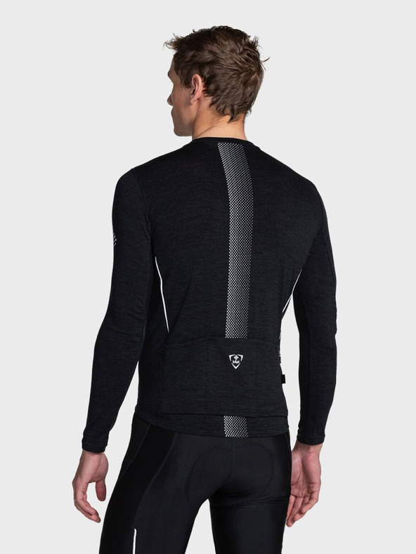 Kilpi Maglietta sportiva nera da uomo con cerniera Kilpi SONET