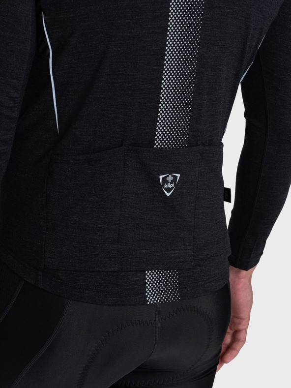 Kilpi Maglietta sportiva nera da uomo con cerniera Kilpi SONET