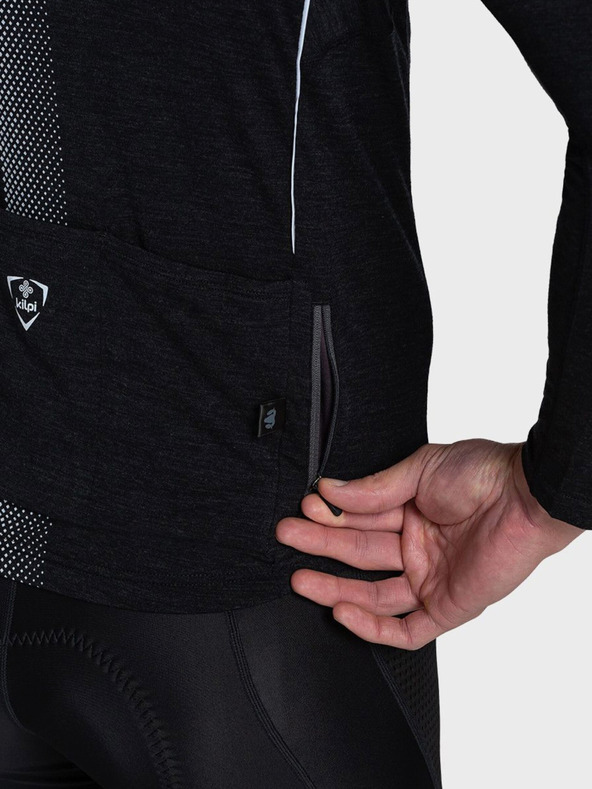 Kilpi Maglietta sportiva nera da uomo con cerniera Kilpi SONET