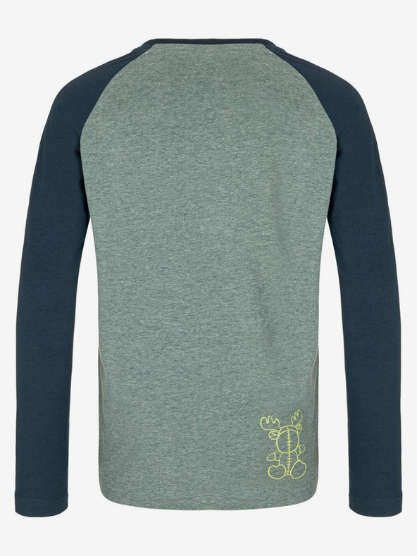 Kilpi Maglietta a maniche lunghe in cotone blu e verde da ragazzo Kilpi SONIER