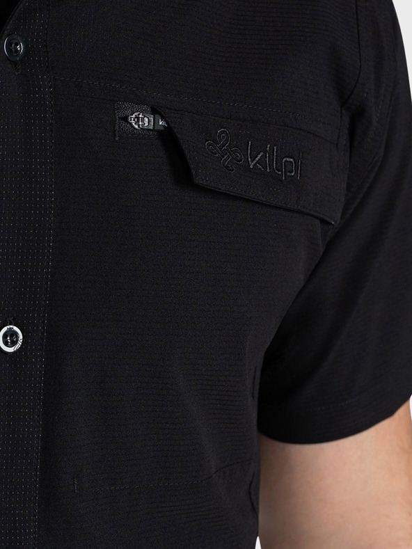 Kilpi Camicia sportiva a maniche corte nera da uomo Kilpi BOMBAY