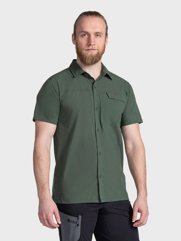 Kilpi Camicia sportiva a maniche corte da uomo verde scuro Kilpi BOMBAY