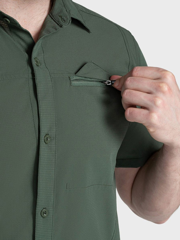 Kilpi Camicia sportiva a maniche corte da uomo verde scuro Kilpi BOMBAY