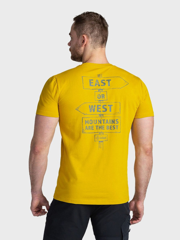 Kilpi T-shirt gialla da uomo stampata sul retro Kilpi BANDE