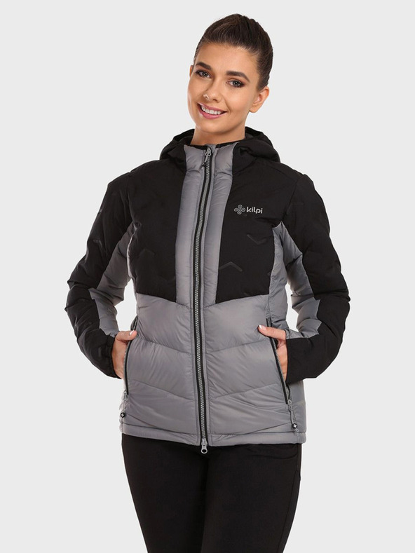 Kilpi Giacca invernale trapuntata nera e grigia da donna Kilpi TEVERY