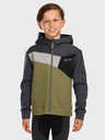 Kilpi Felpa con cappuccio e zip da bambino KILPI PREDA grigio-verde