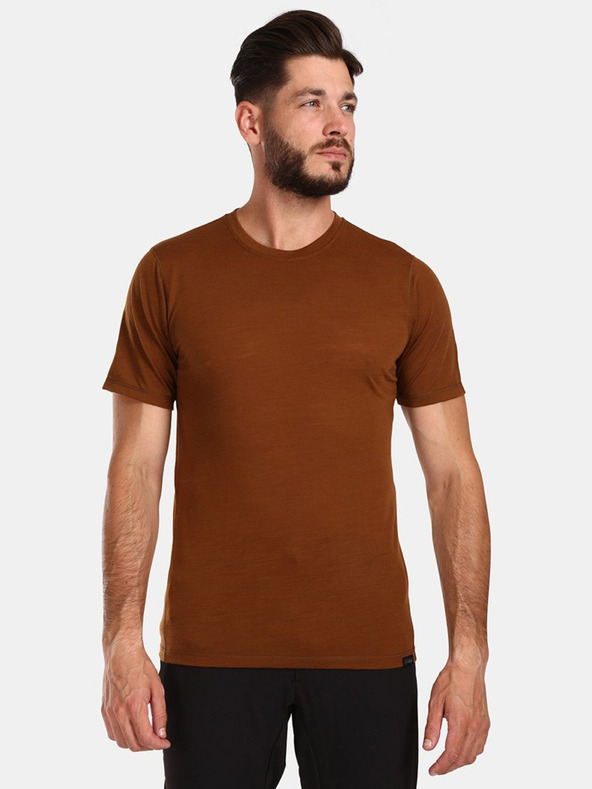 Kilpi T-shirt da uomo in lana merino marrone Kilpi SLOPER-M