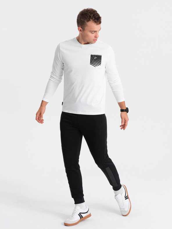 Ombre Clothing T-shirt bianca da uomo stampata Ombre Abbigliamento