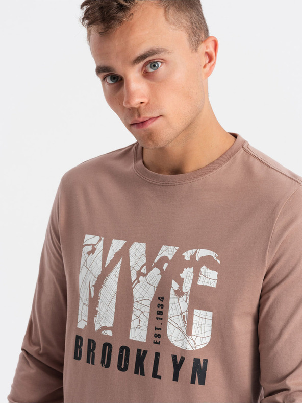 Ombre Clothing T-shirt marrone da uomo Ombre Clothing