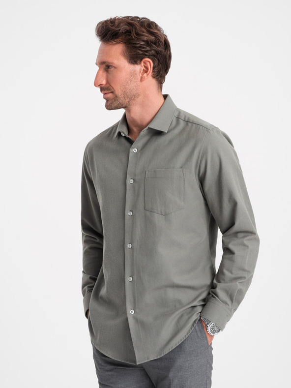 Ombre Clothing Camicia kaki da uomo Ombre Clothing