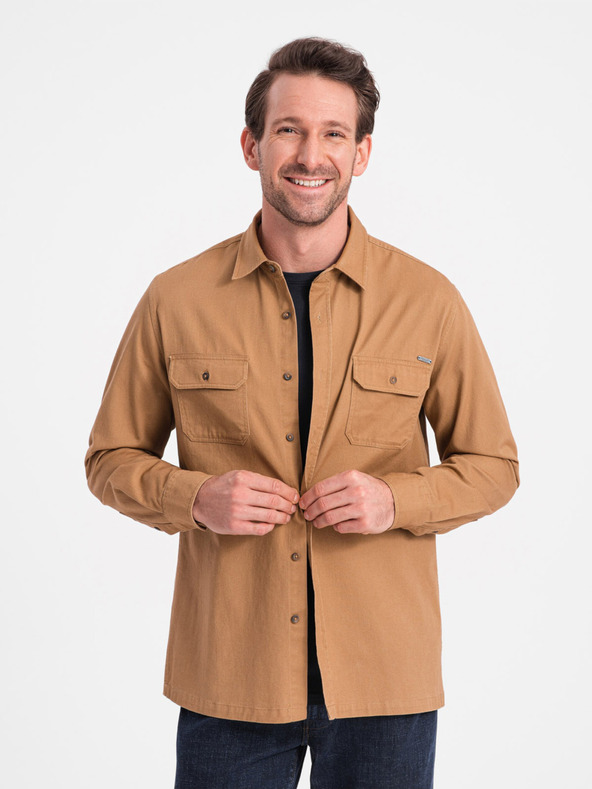 Ombre Clothing Camicia marrone da uomo Ombre Clothing