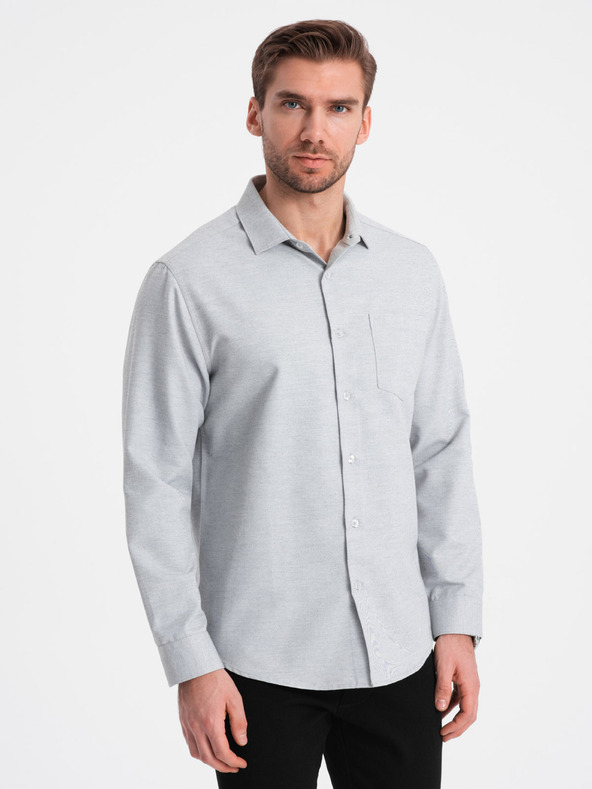 Ombre Clothing Camicia grigio chiaro da uomo Ombre Clothing