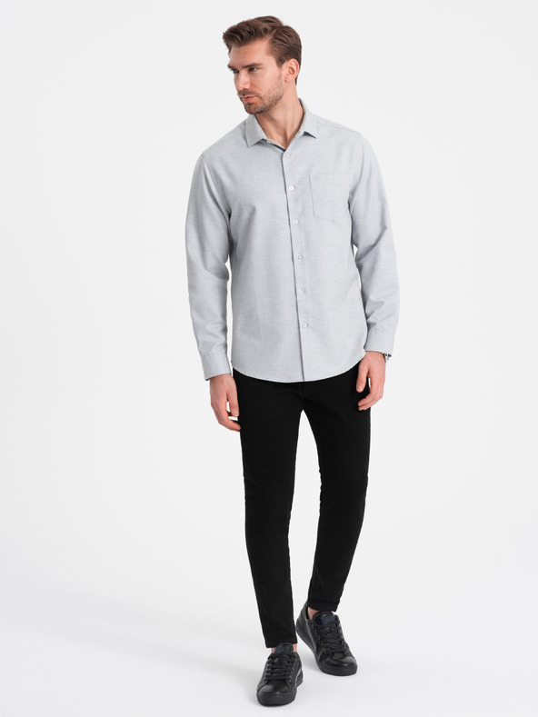 Ombre Clothing Camicia grigio chiaro da uomo Ombre Clothing