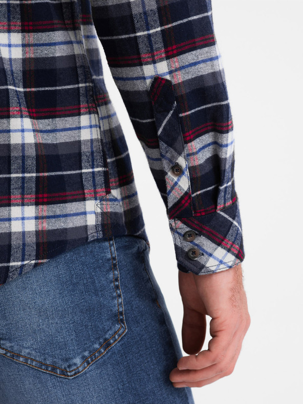 Ombre Clothing Camicia over da uomo in flanella blu scuro Abbigliamento Ombre