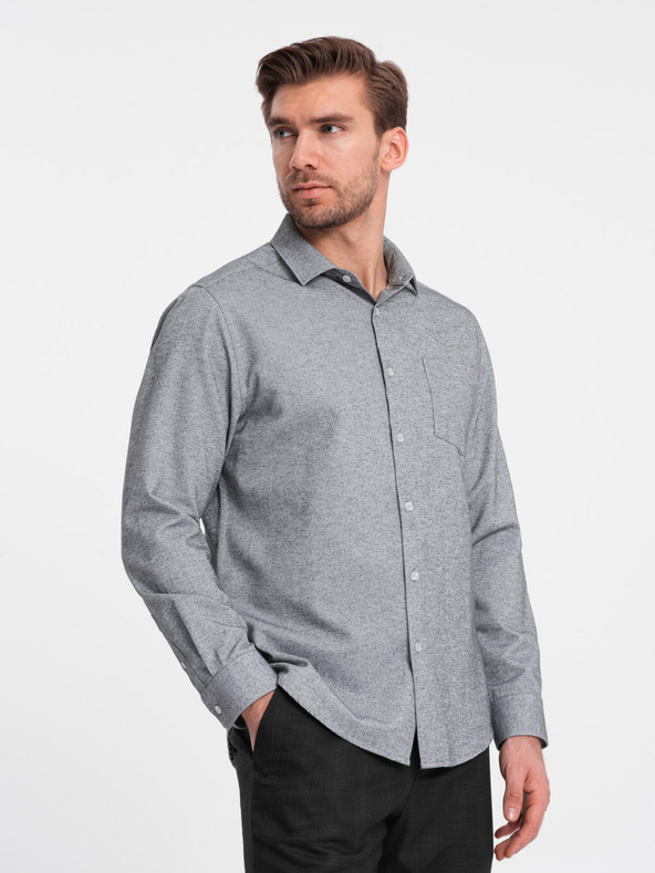Ombre Clothing Camicia grigio chiaro da uomo Ombre Clothing