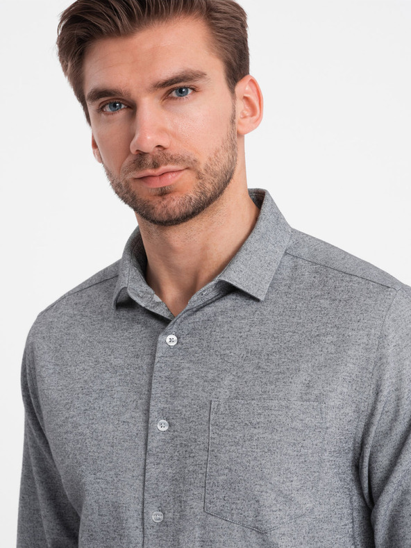 Ombre Clothing Camicia grigio chiaro da uomo Ombre Clothing