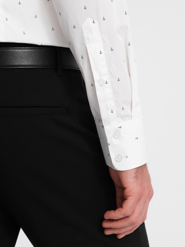 Ombre Clothing Camicia bianca a fantasia da uomo di Ombre Clothing