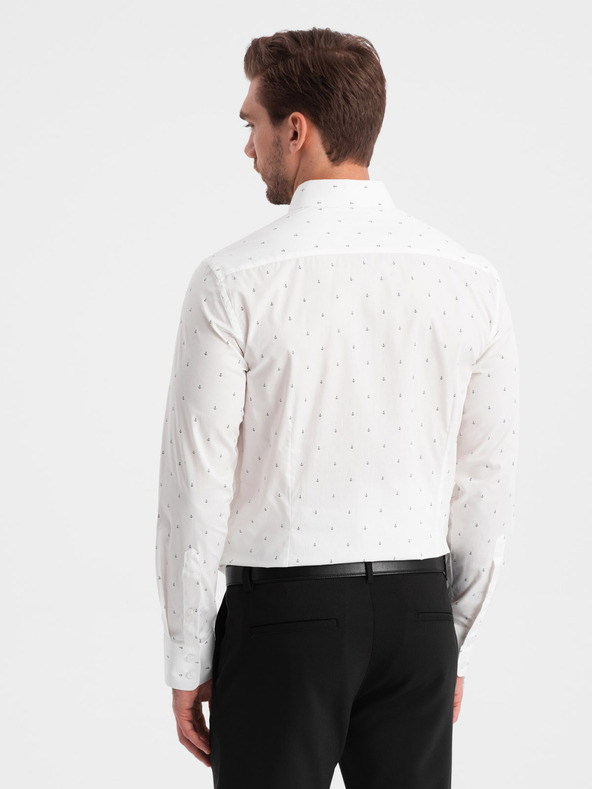 Ombre Clothing Camicia bianca a fantasia da uomo di Ombre Clothing