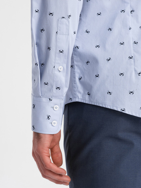 Ombre Clothing Camicia a motivi azzurri da uomo Abbigliamento Ombre