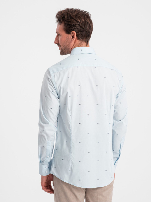 Ombre Clothing Camicia a motivi azzurri da uomo Abbigliamento Ombre