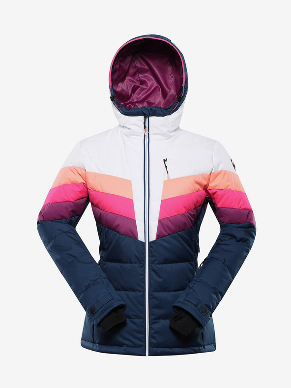 ALPINE PRO Piumino da donna blu e bianco con membrana PTX ALPINE PRO Feedra
