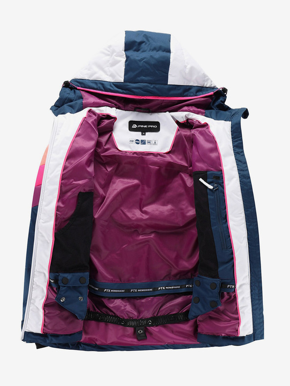 ALPINE PRO Piumino da donna blu e bianco con membrana PTX ALPINE PRO Feedra