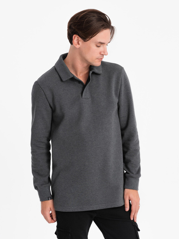 Ombre Clothing Felpa uomo grigio collo basico Ombre Abbigliamento