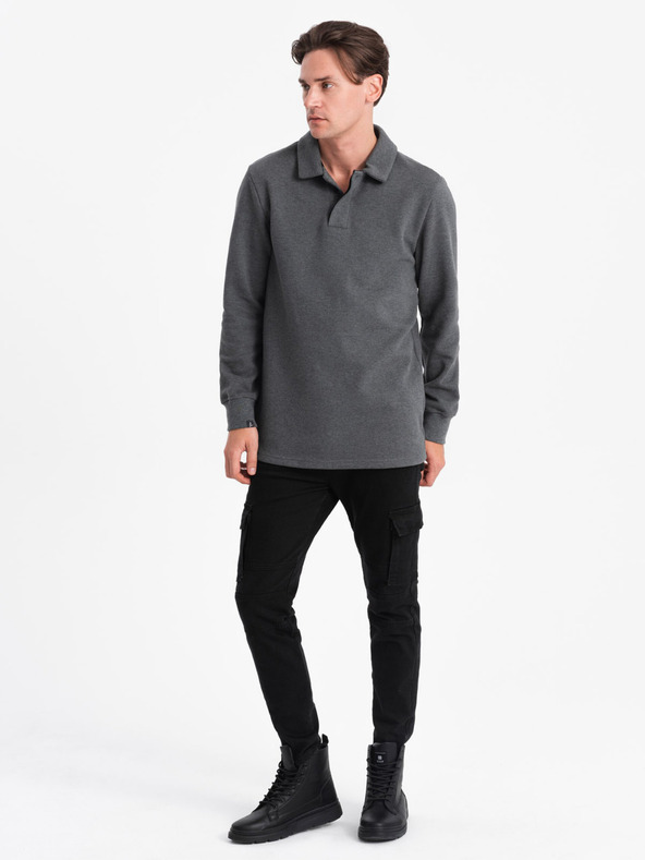 Ombre Clothing Felpa uomo grigio collo basico Ombre Abbigliamento